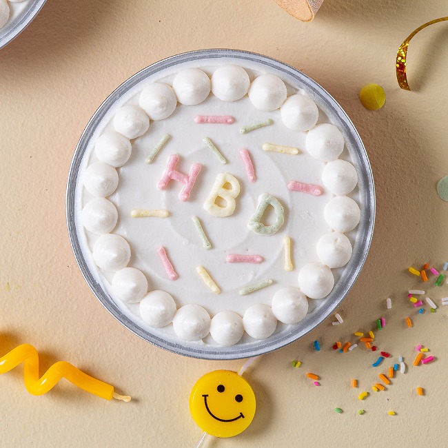 강아지 생일 보틀케이크 (화이트)