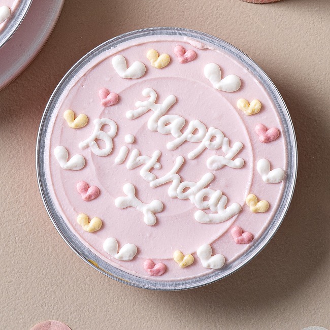 강아지 생일 보틀케이크 (핑크)